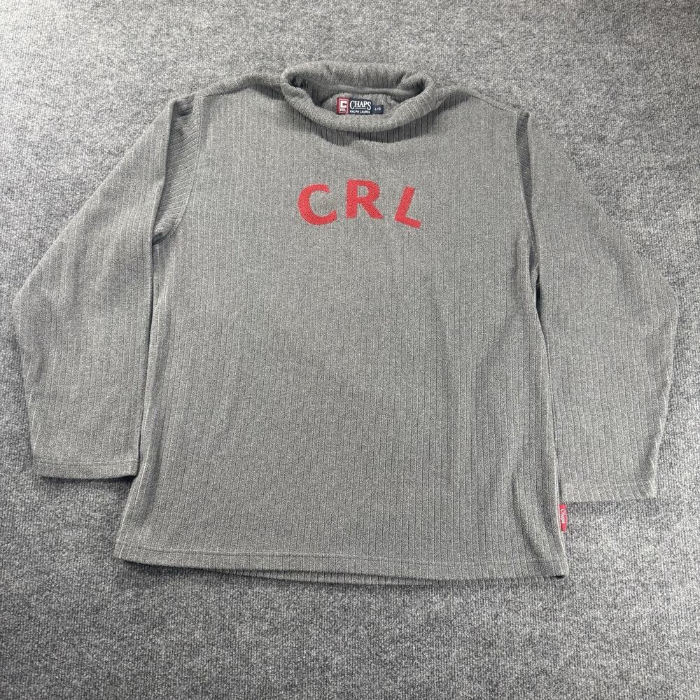 Ralph Lauren Chaps Pullover Sweater Fleece Large Embroidered Logo CRL Size L Y2K